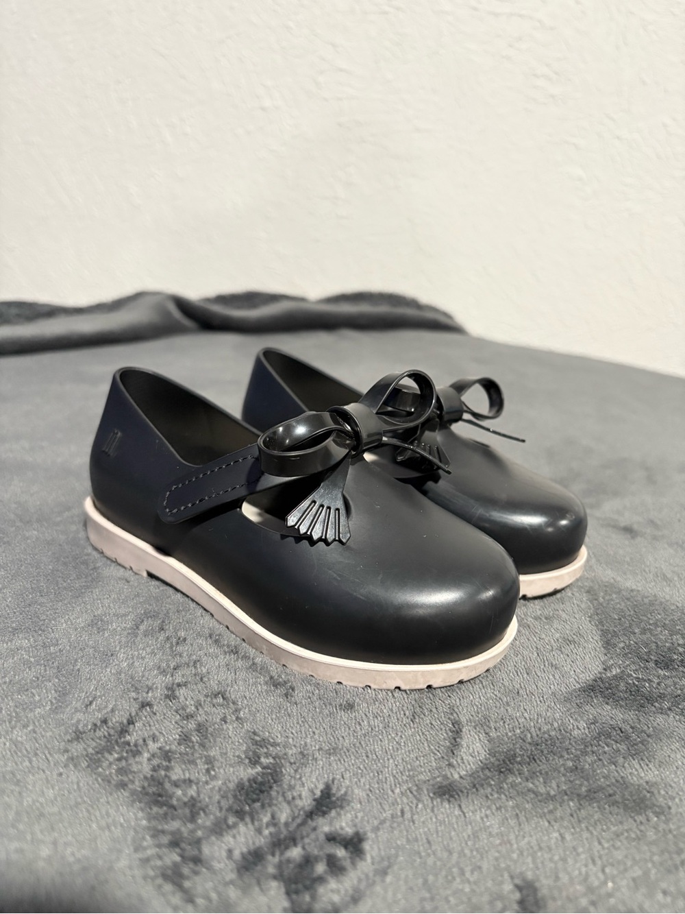 Mini Melissa Jelly Mary Jane Flats with Bow Accent